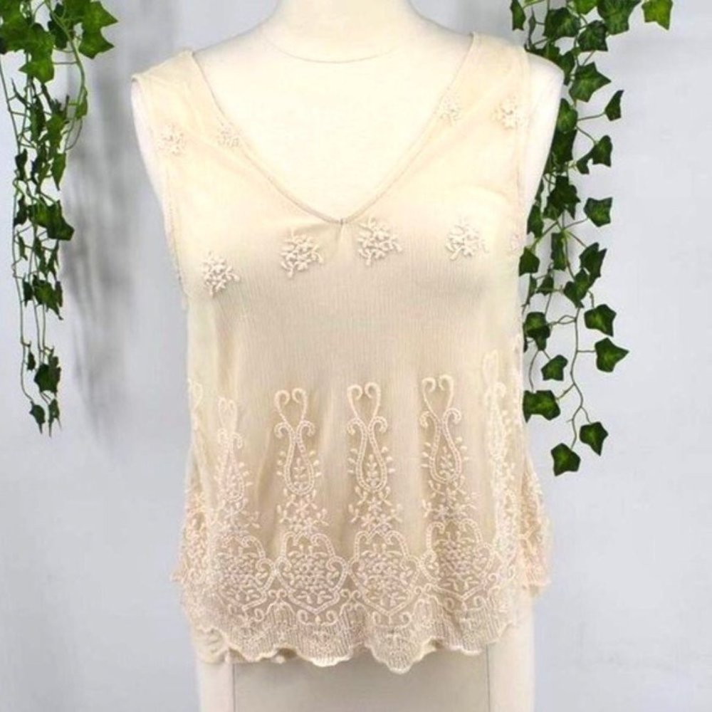 Elodie boho lace layered popover tank blouse